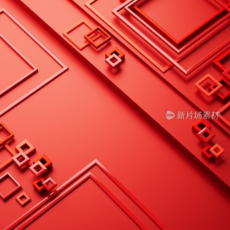 中国新年背景。3 d演示。3 d渲染。红色设计